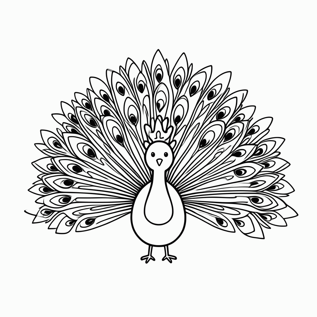 Desenho de Pavao para colorir e imprimir grátis em folha A4