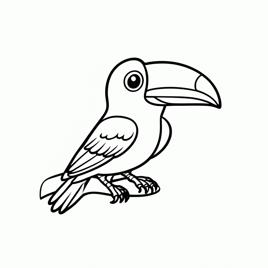 Desenho de Tucano para colorir e imprimir grátis em folha A4