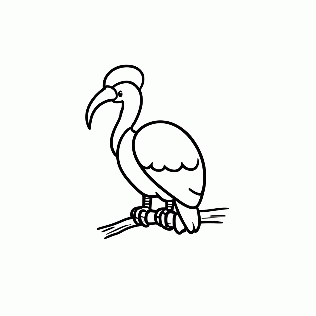 Desenho de Urubu para colorir e imprimir grátis em folha A4