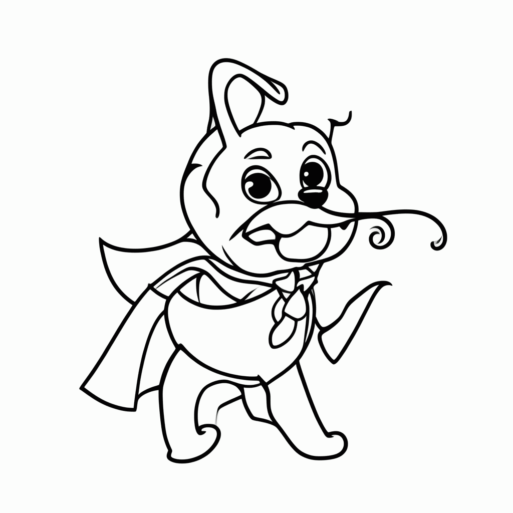 Desenho de Cachorro Vilão para colorir e imprimir grátis em folha A4