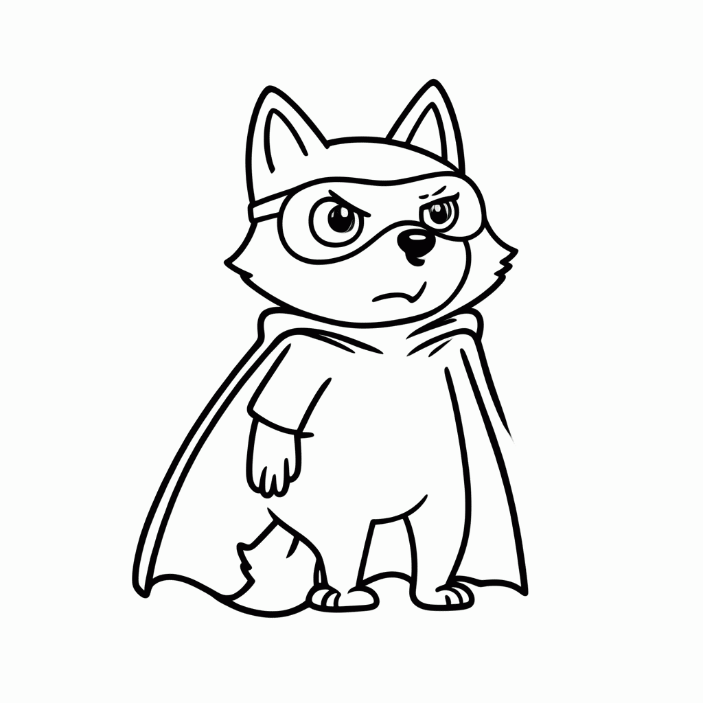 Desenho de Lobo Vilão para colorir e imprimir grátis em folha A4