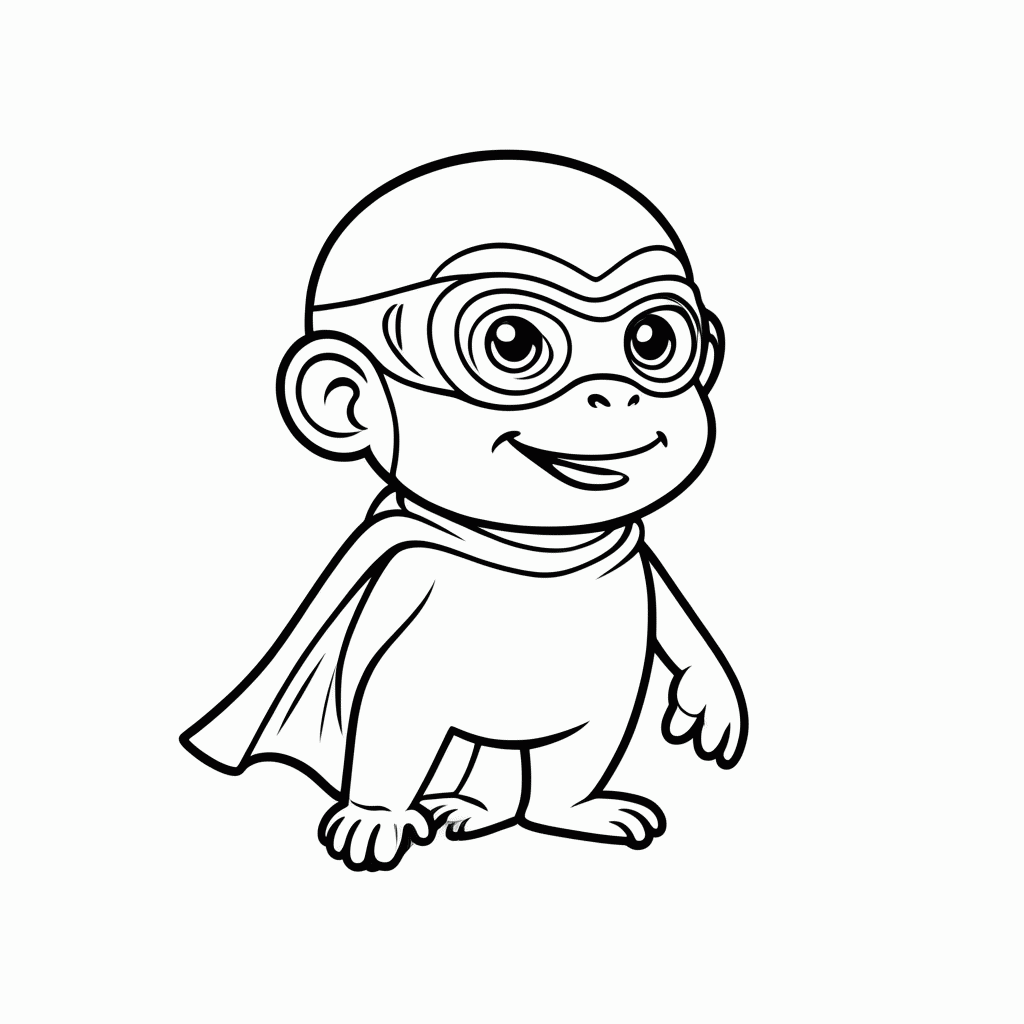 Desenho de Macaco Vilão para colorir e imprimir grátis em folha A4