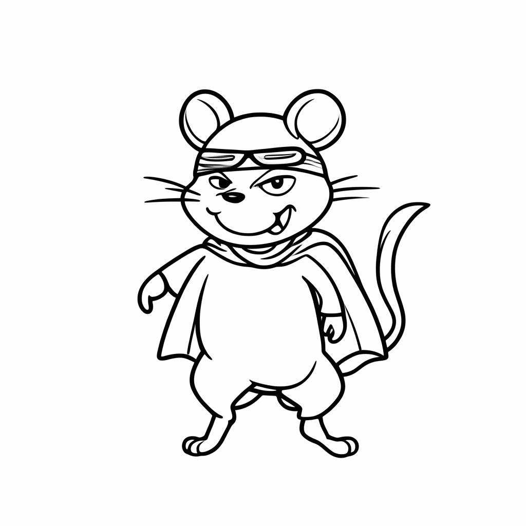 Desenho de Rato Vilão para colorir e imprimir grátis em folha A4