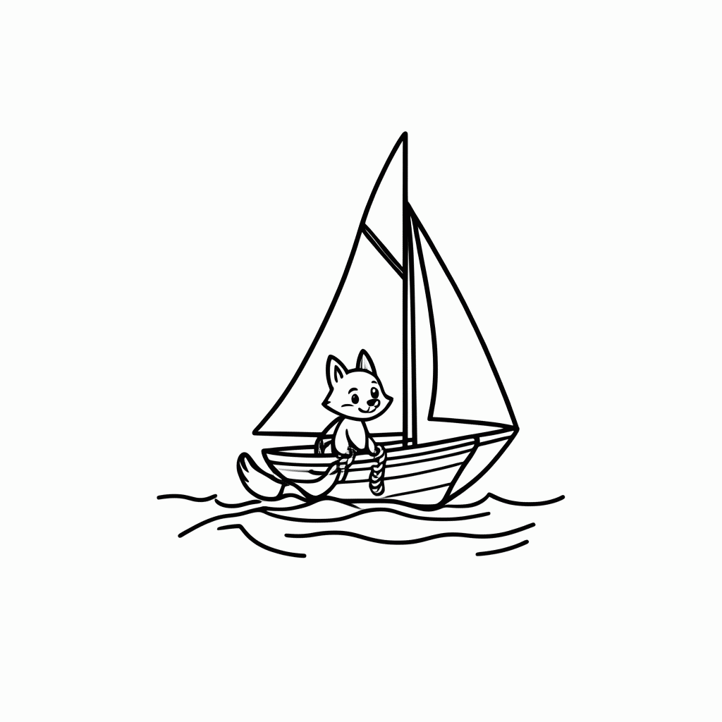Desenho de Raposa de Barco para colorir e imprimir grátis em folha A4