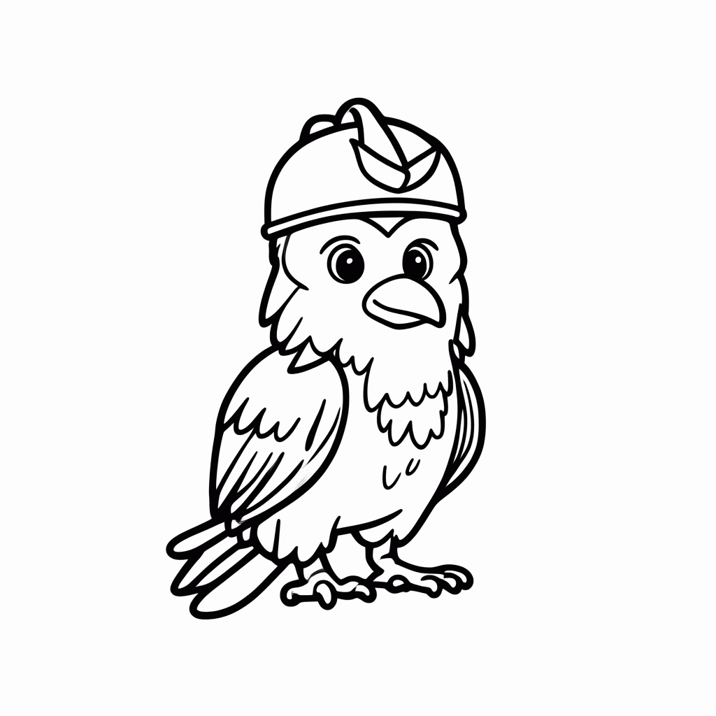 Desenho de Corvo Viking para colorir e imprimir grátis em folha A4
