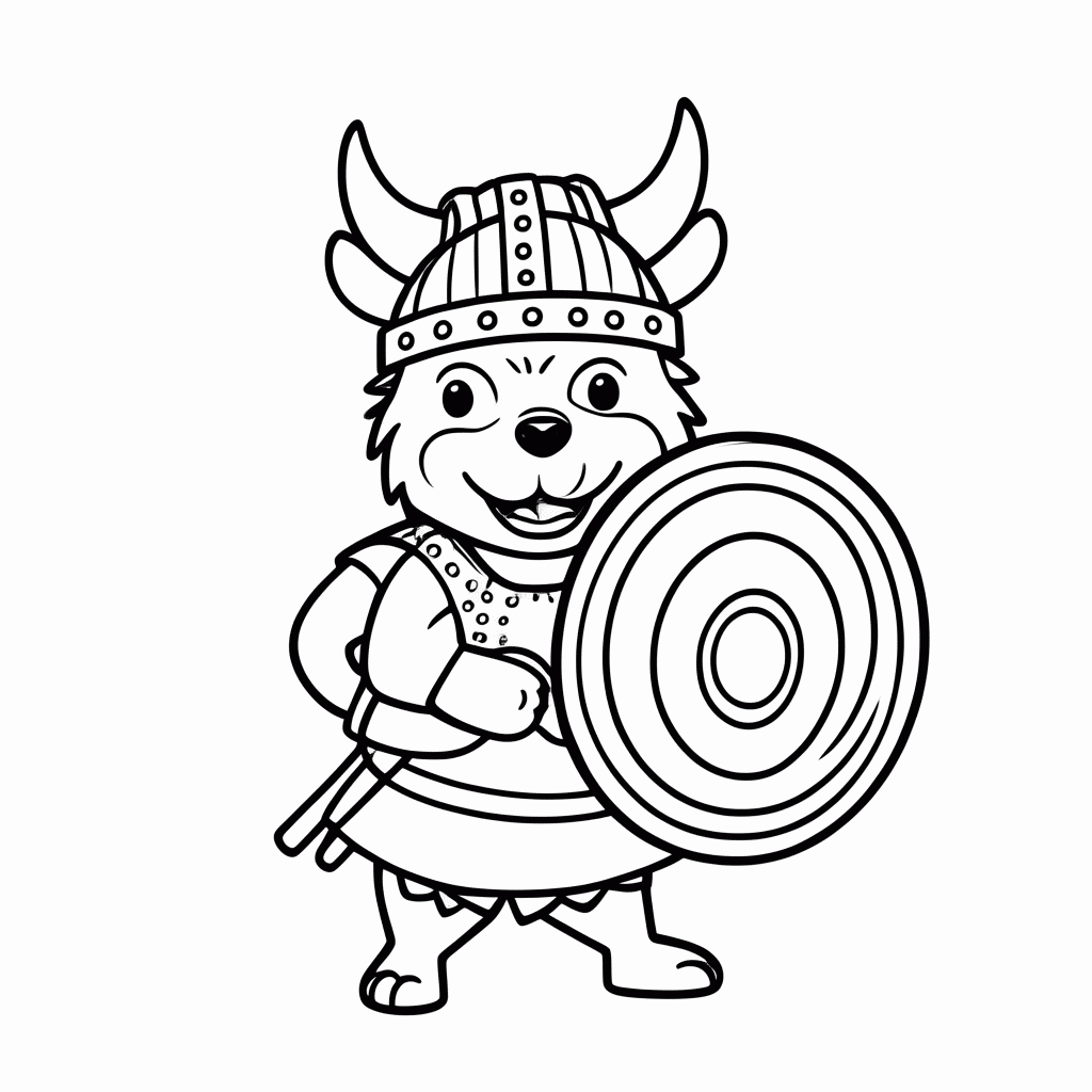 Desenho de Javali Viking para colorir e imprimir grátis em folha A4