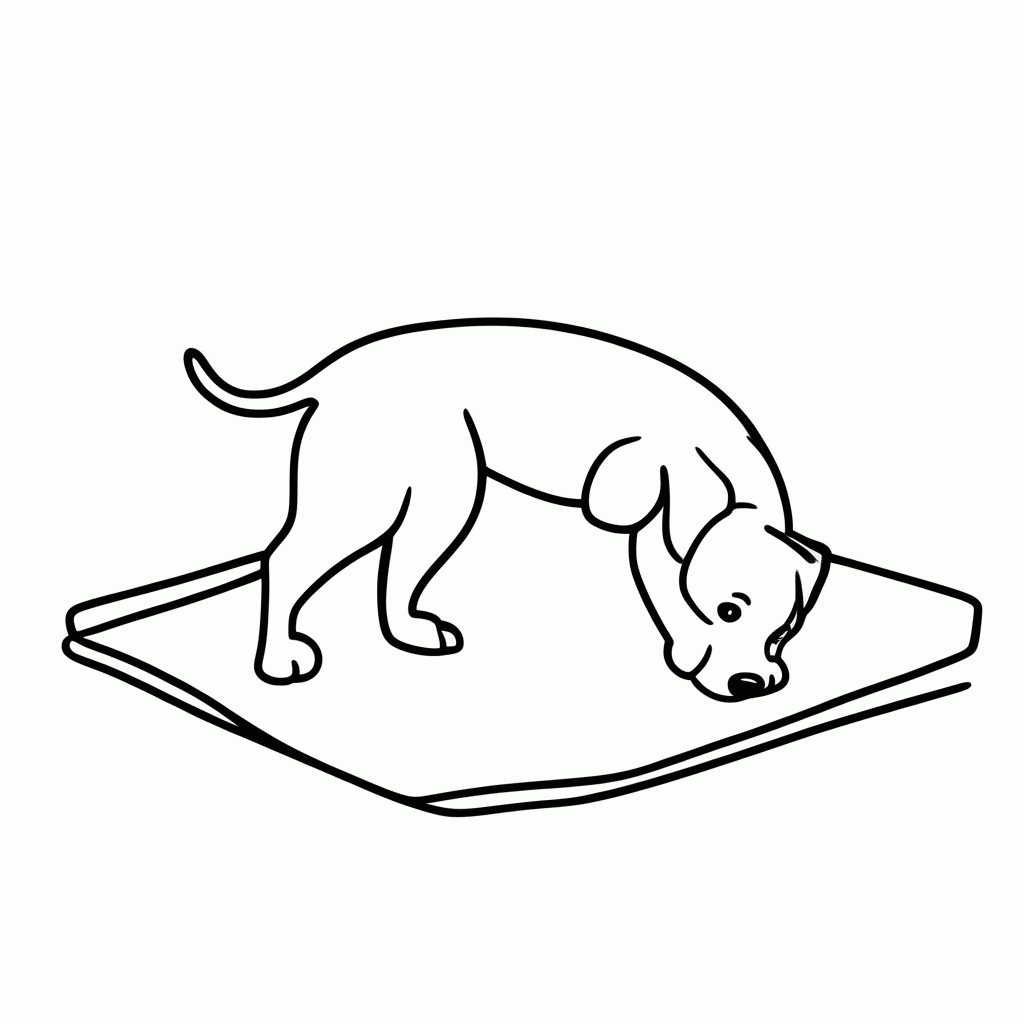 Desenho de Cachorro no Yoga para colorir e imprimir grátis em folha A4