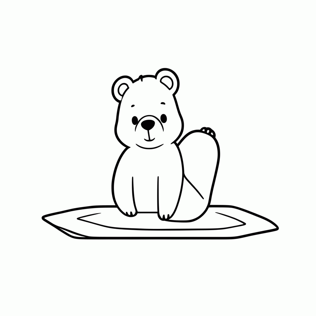 Desenho de Urso no Yoga para colorir e imprimir grátis em folha A4