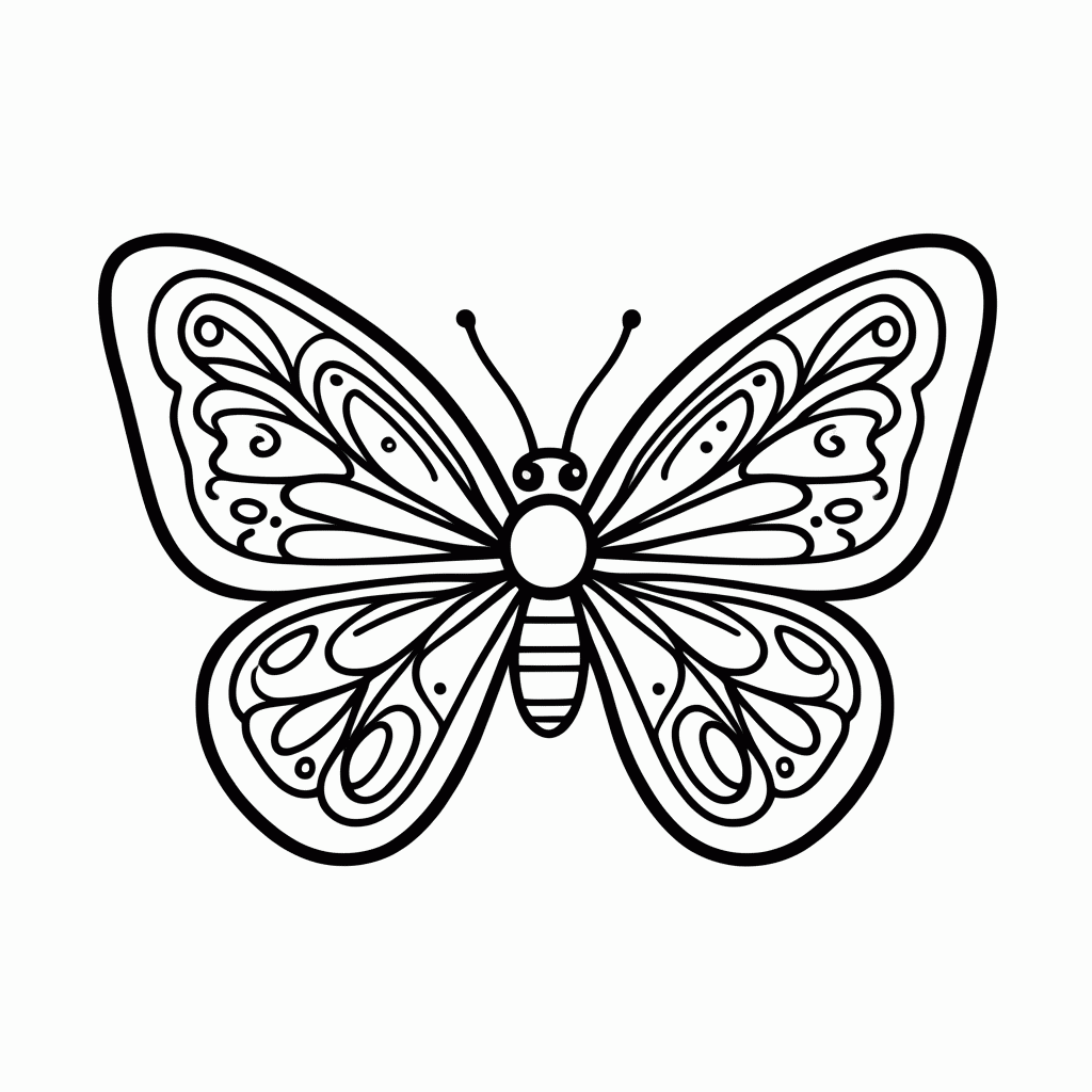 Desenho de Borboleta para colorir e imprimir grátis em folha A4