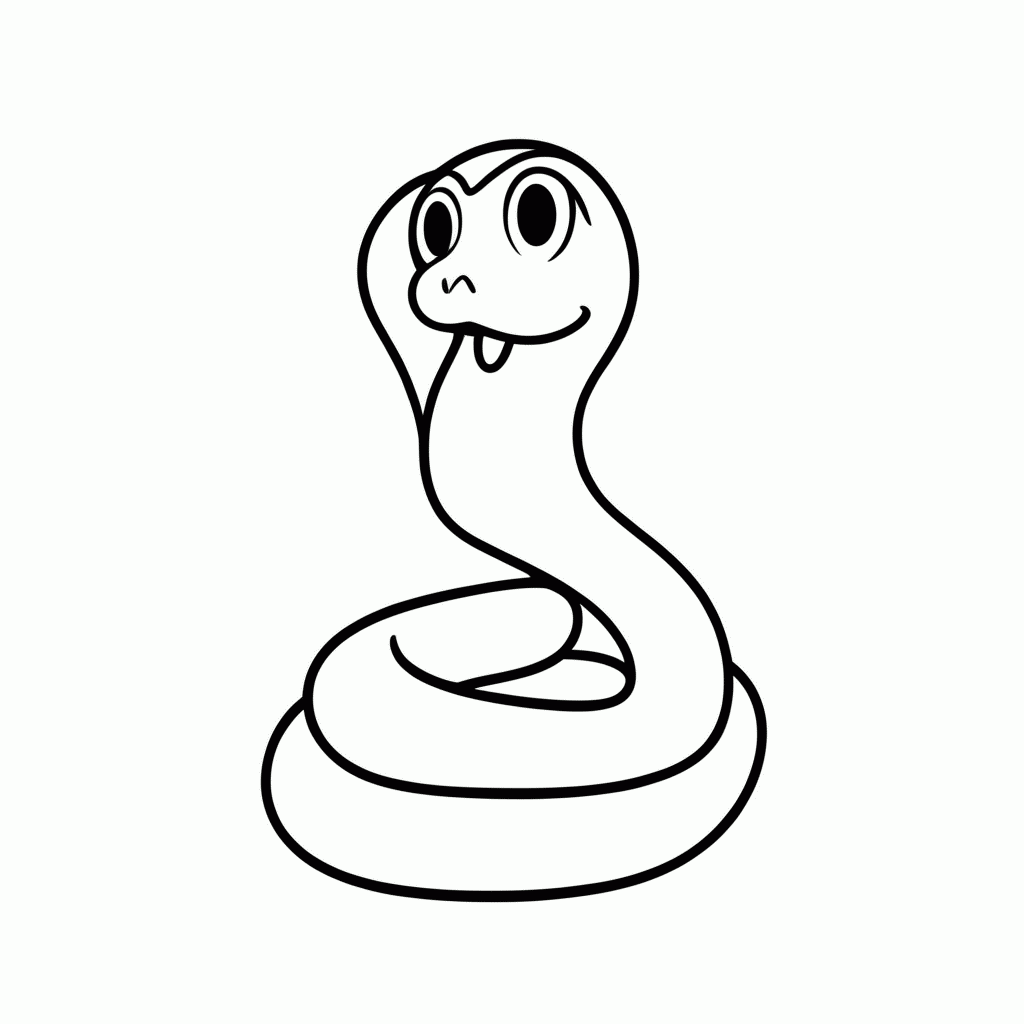Desenho de Cobra para colorir e imprimir grátis em folha A4