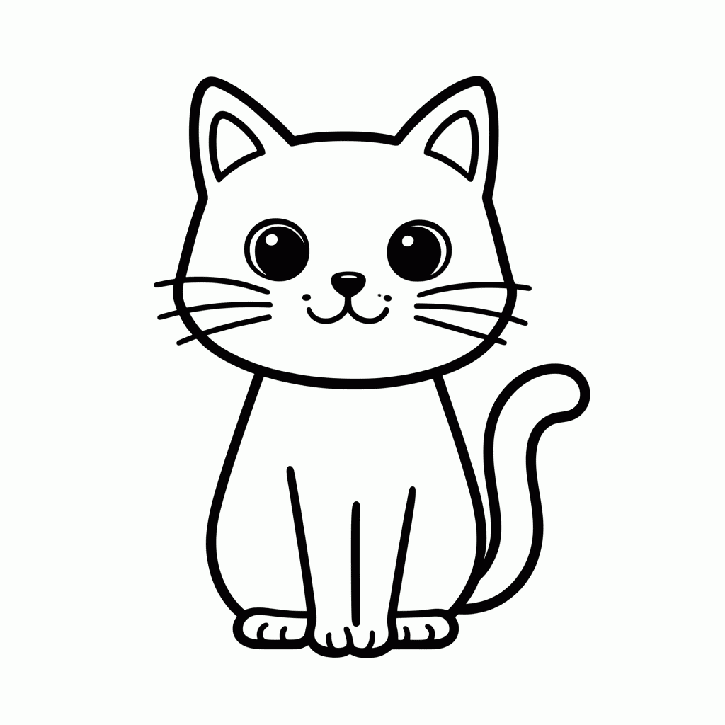 Desenho de Gato para colorir e imprimir grátis em folha A4
