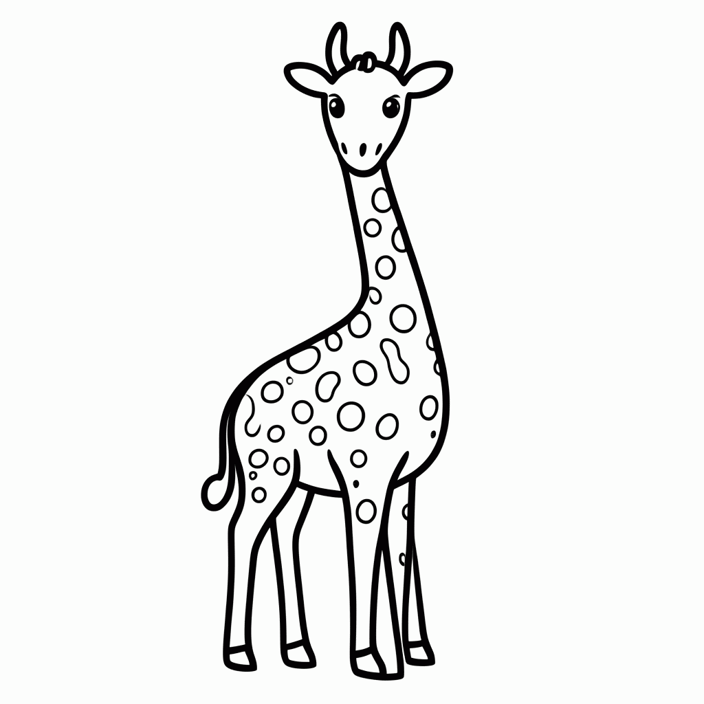 Desenho de Girafa para colorir e imprimir grátis em folha A4