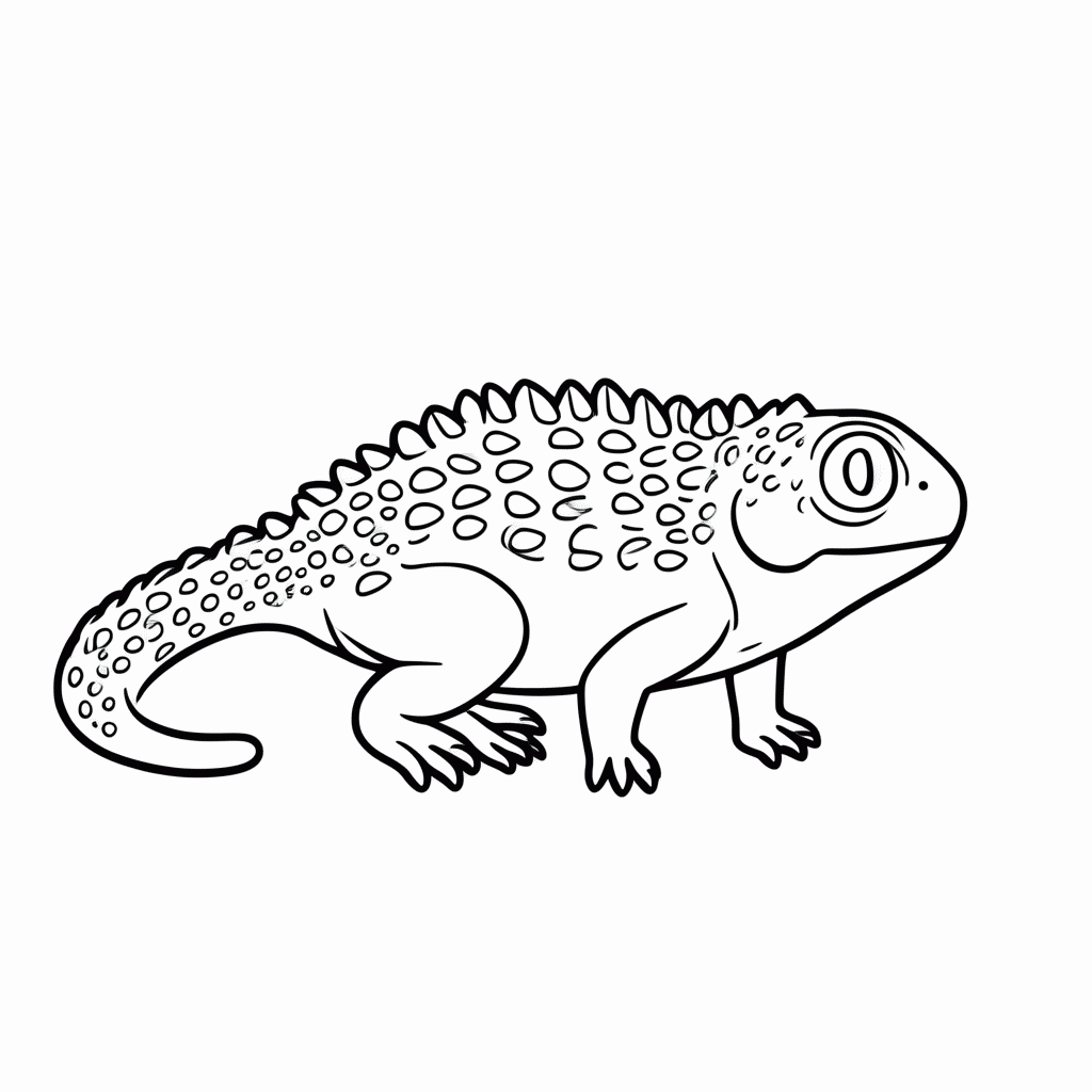 Desenho de Iguana para colorir e imprimir grátis em folha A4