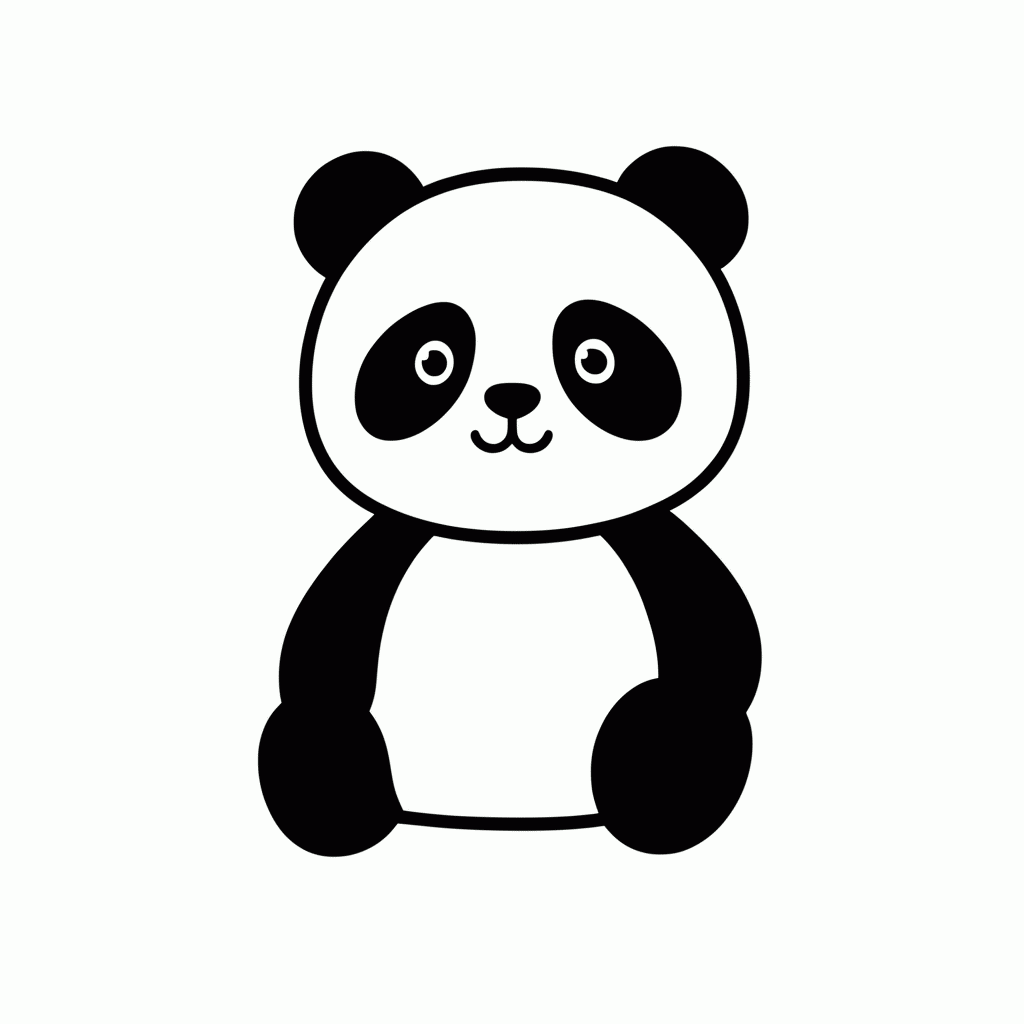 Desenho de Panda para colorir e imprimir grátis em folha A4