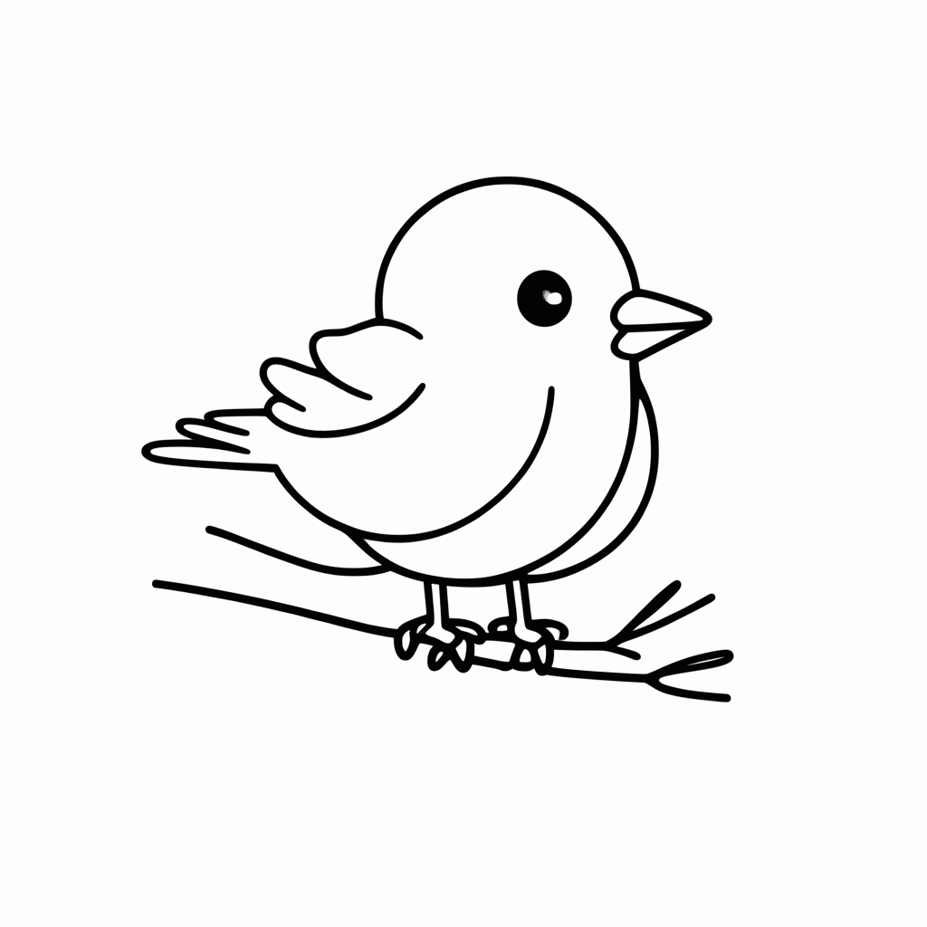 Desenho de Pássaro para colorir e imprimir grátis em folha A4
