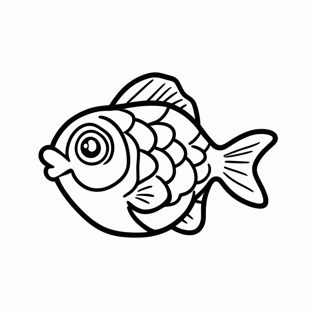 Desenho de Peixe para colorir e imprimir grátis em folha A4