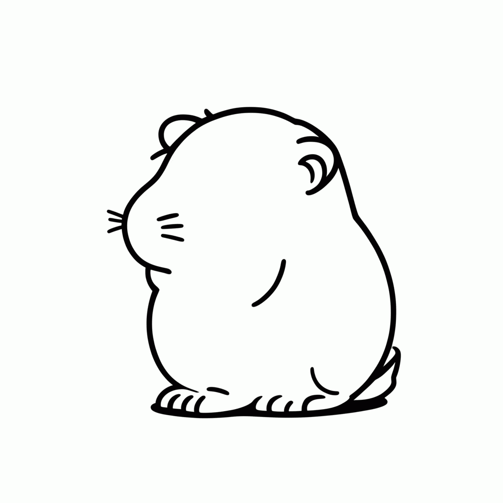 Desenho de Porquinho da Índia para colorir e imprimir grátis em folha A4
