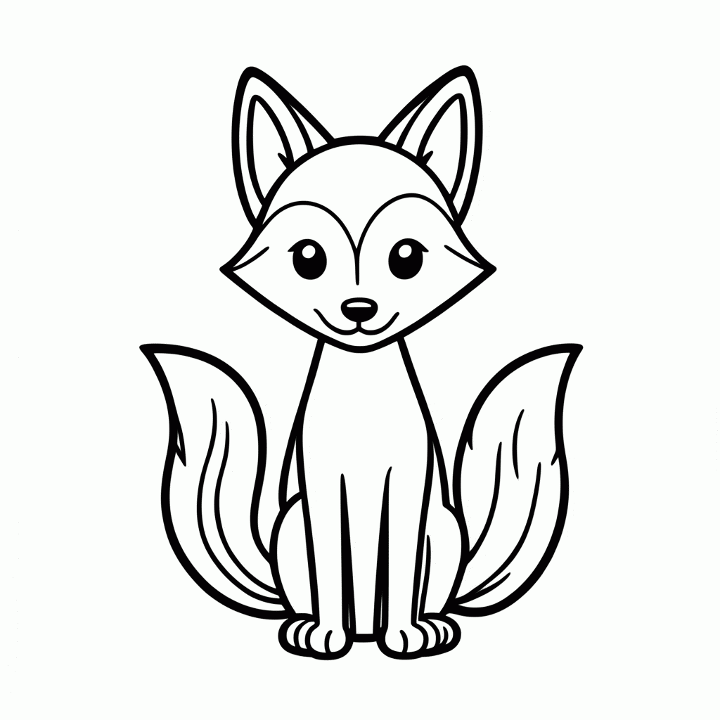 Desenho de Raposa para colorir e imprimir grátis em folha A4