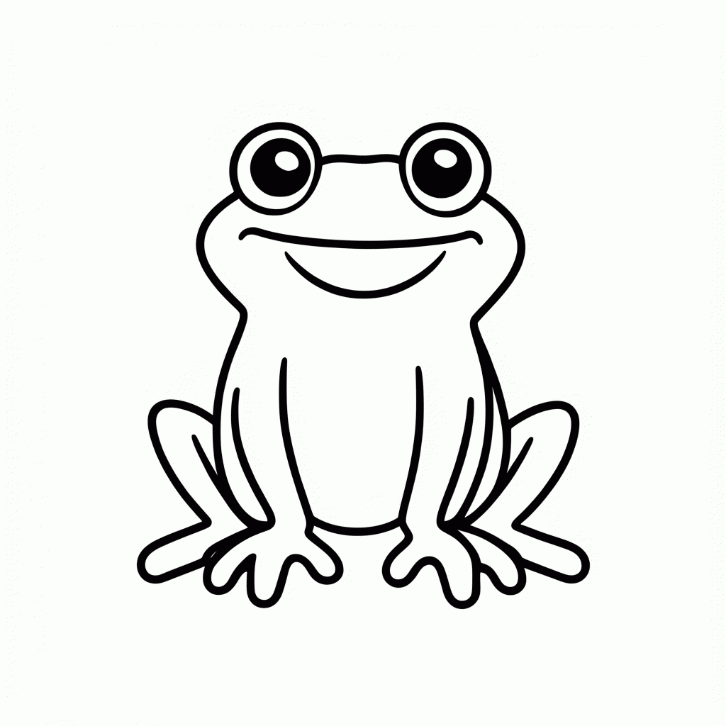 Desenho de Sapo para colorir e imprimir grátis em folha A4