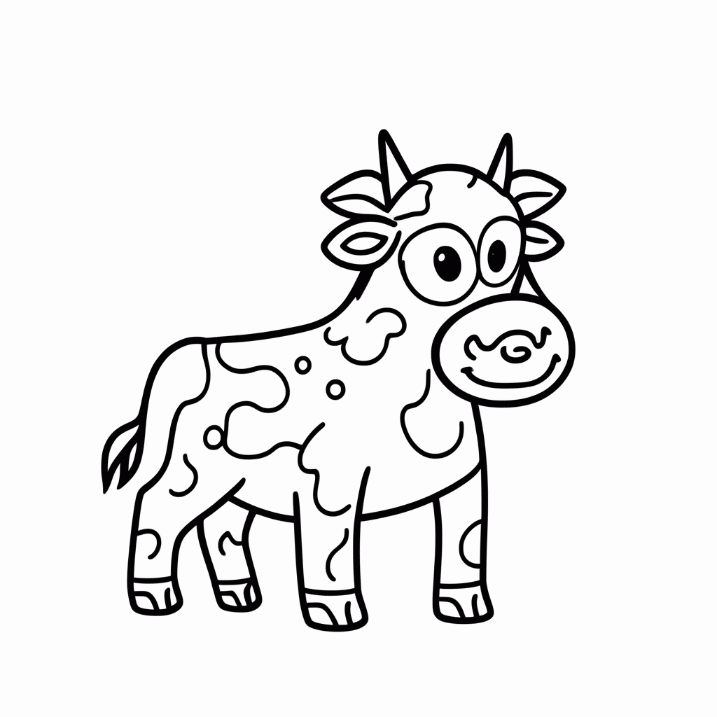 Desenho de Vaca para colorir e imprimir grátis em folha A4