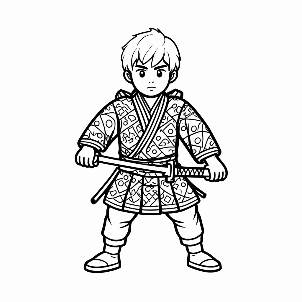 Desenho de Kokushibo Lua Superior 1 para colorir e imprimir grátis em folha A4