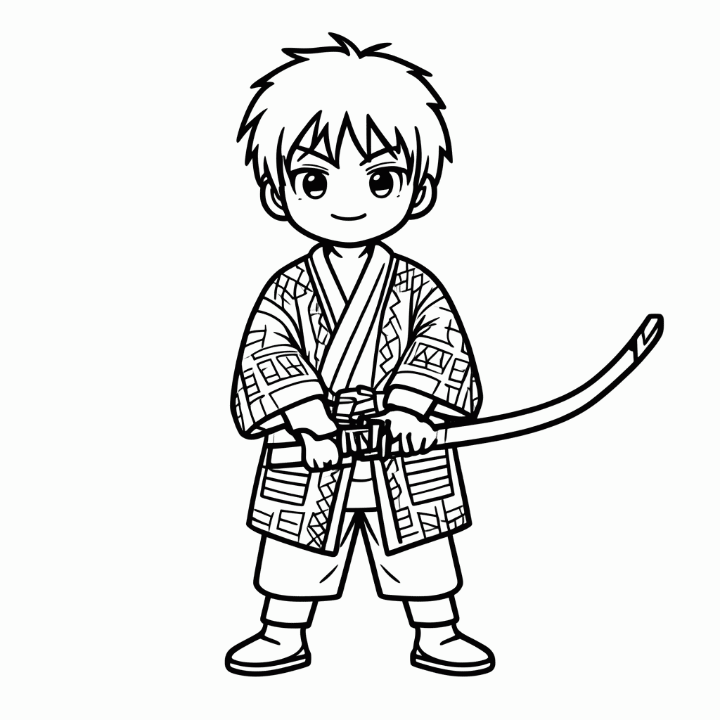 Desenho de Tanjiro Kamado para colorir e imprimir grátis em folha A4