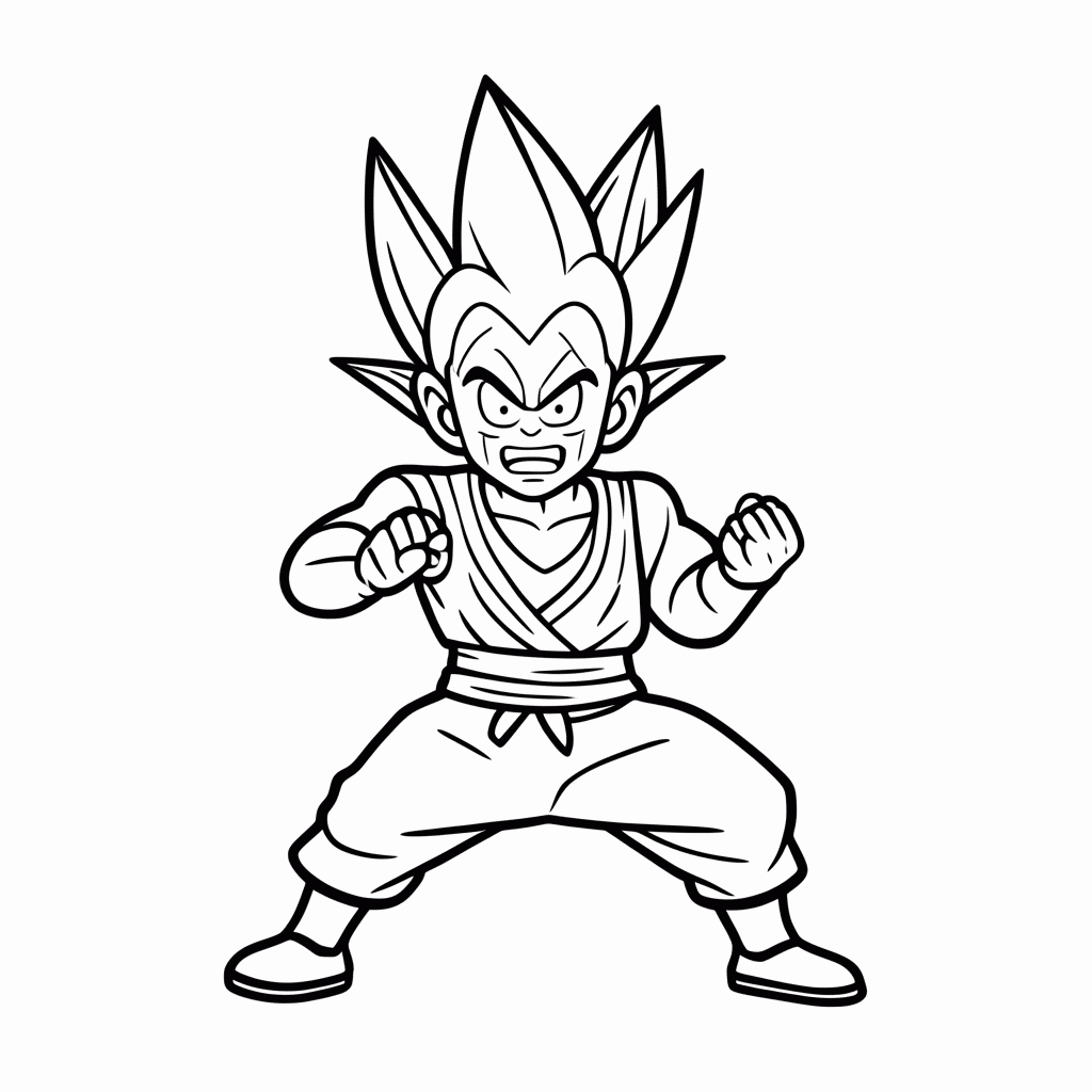 Desenho de Bardock Pai Goku para colorir e imprimir grátis em folha A4