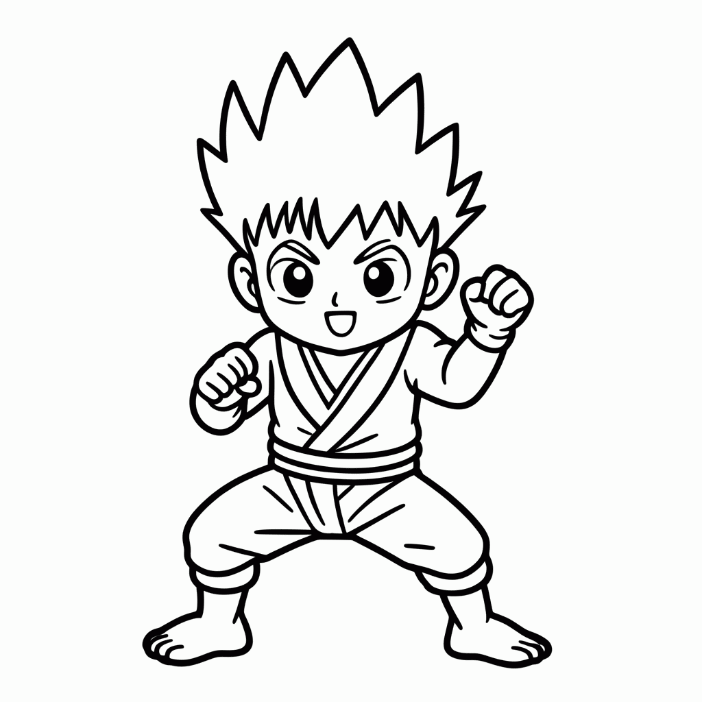 Desenho de Gohan Crianca para colorir e imprimir grátis em folha A4
