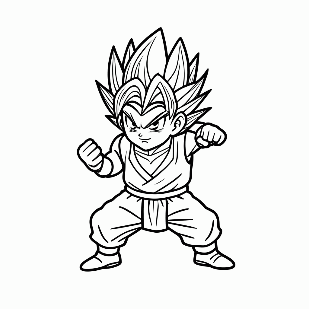 Desenho de Goku Ssj Deus para colorir e imprimir grátis em folha A4