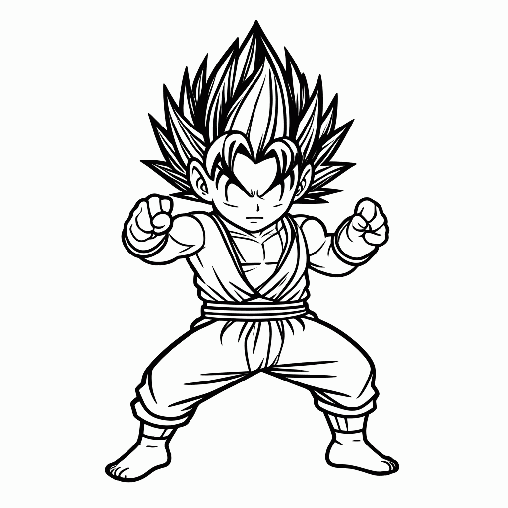 Desenho de Goku Ssj4 para colorir e imprimir grátis em folha A4