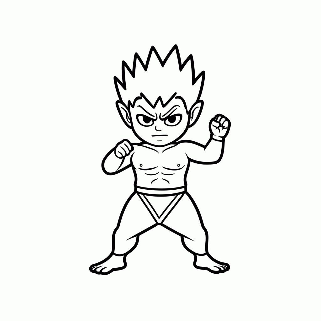 Desenho de Jiren para colorir e imprimir grátis em folha A4