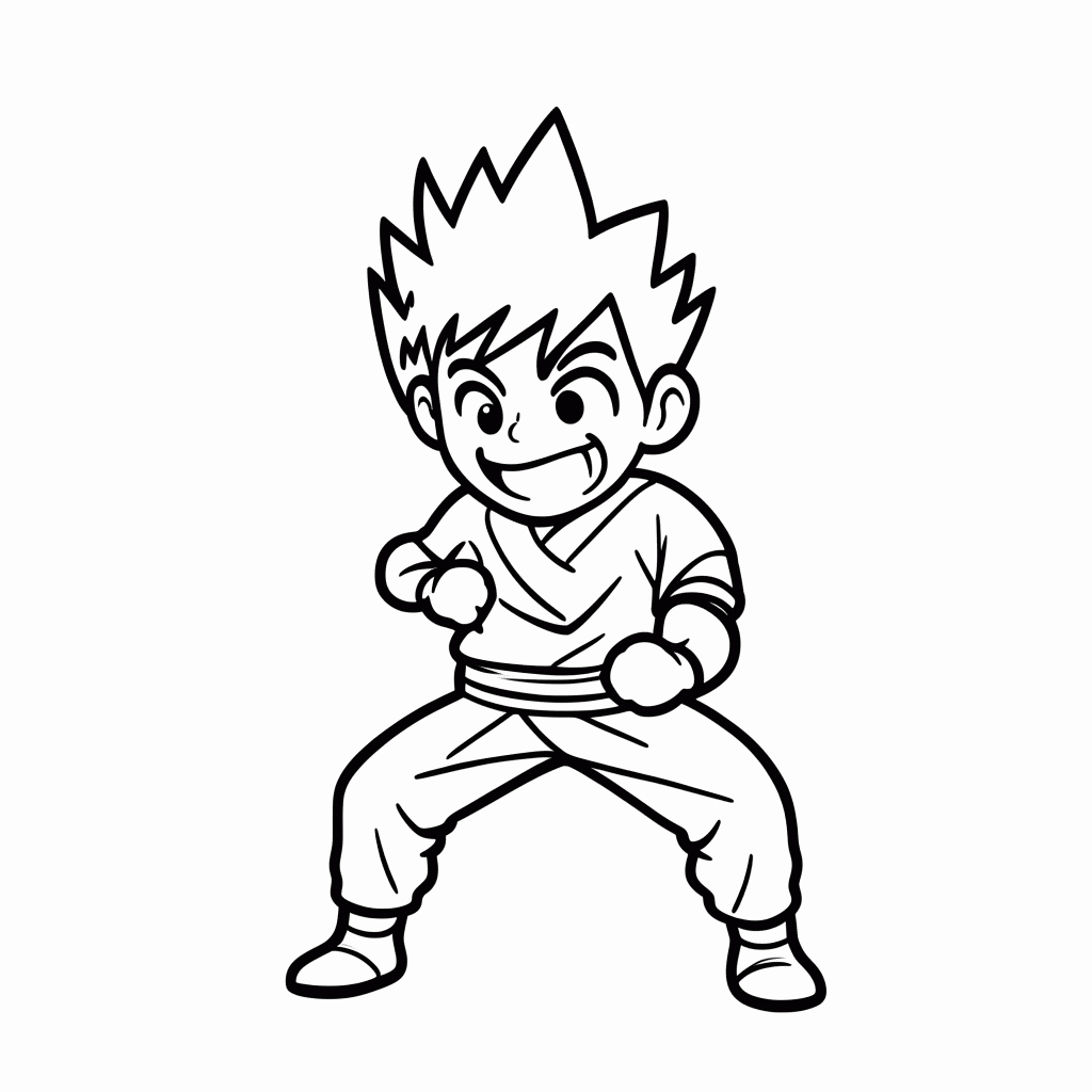 Desenho de Kid Buu para colorir e imprimir grátis em folha A4
