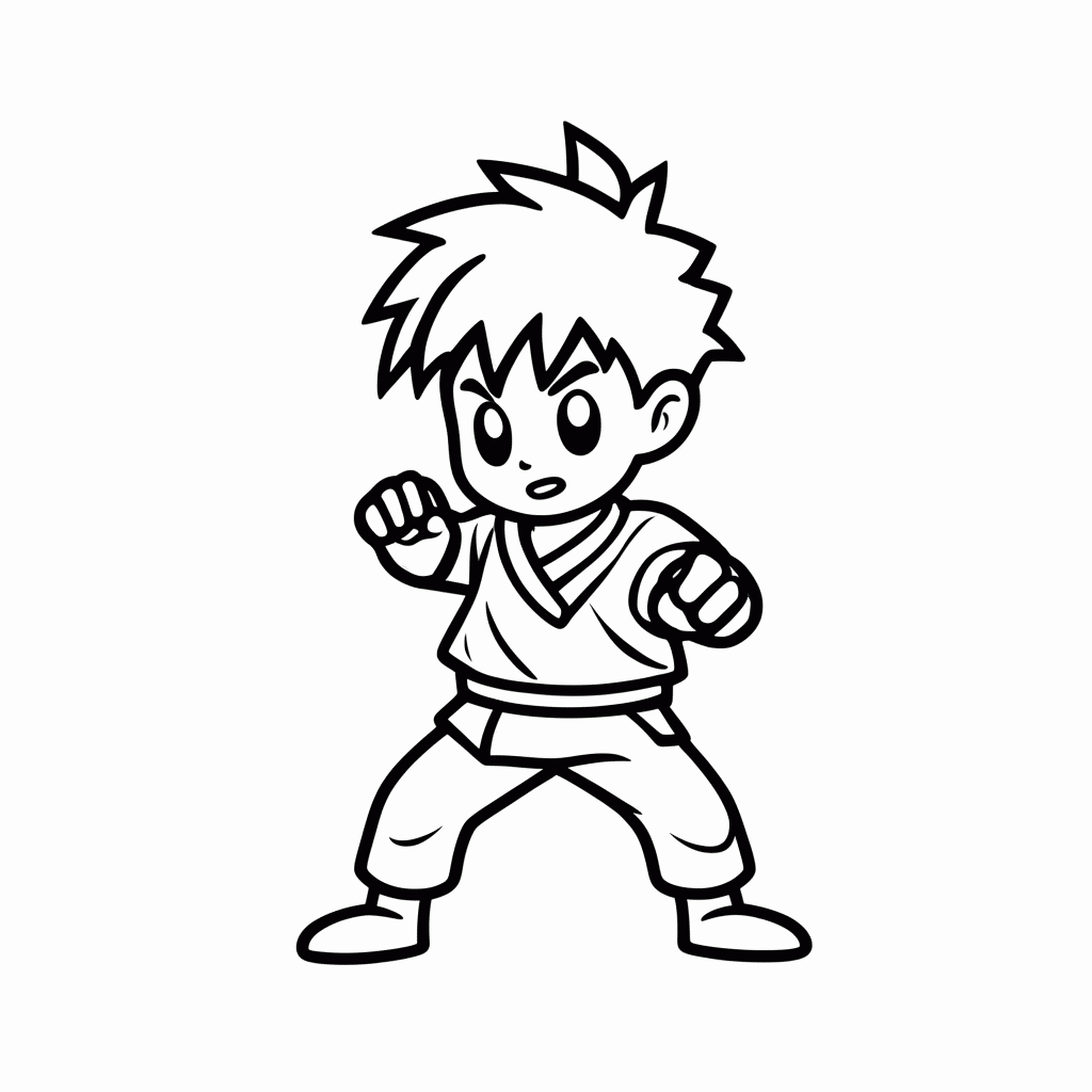 Desenho de Krillin para colorir e imprimir grátis em folha A4