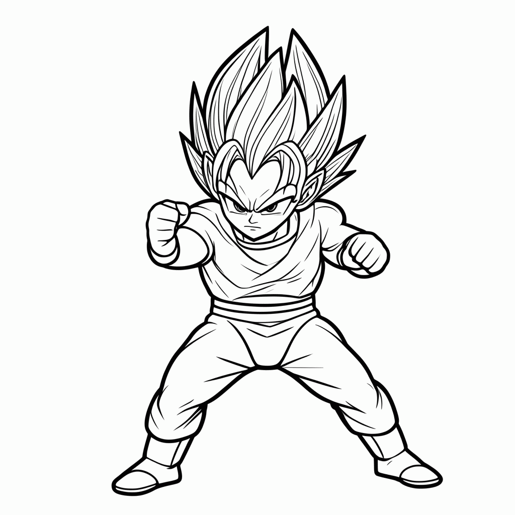 Desenho de Vegeta Ssj Blue para colorir e imprimir grátis em folha A4