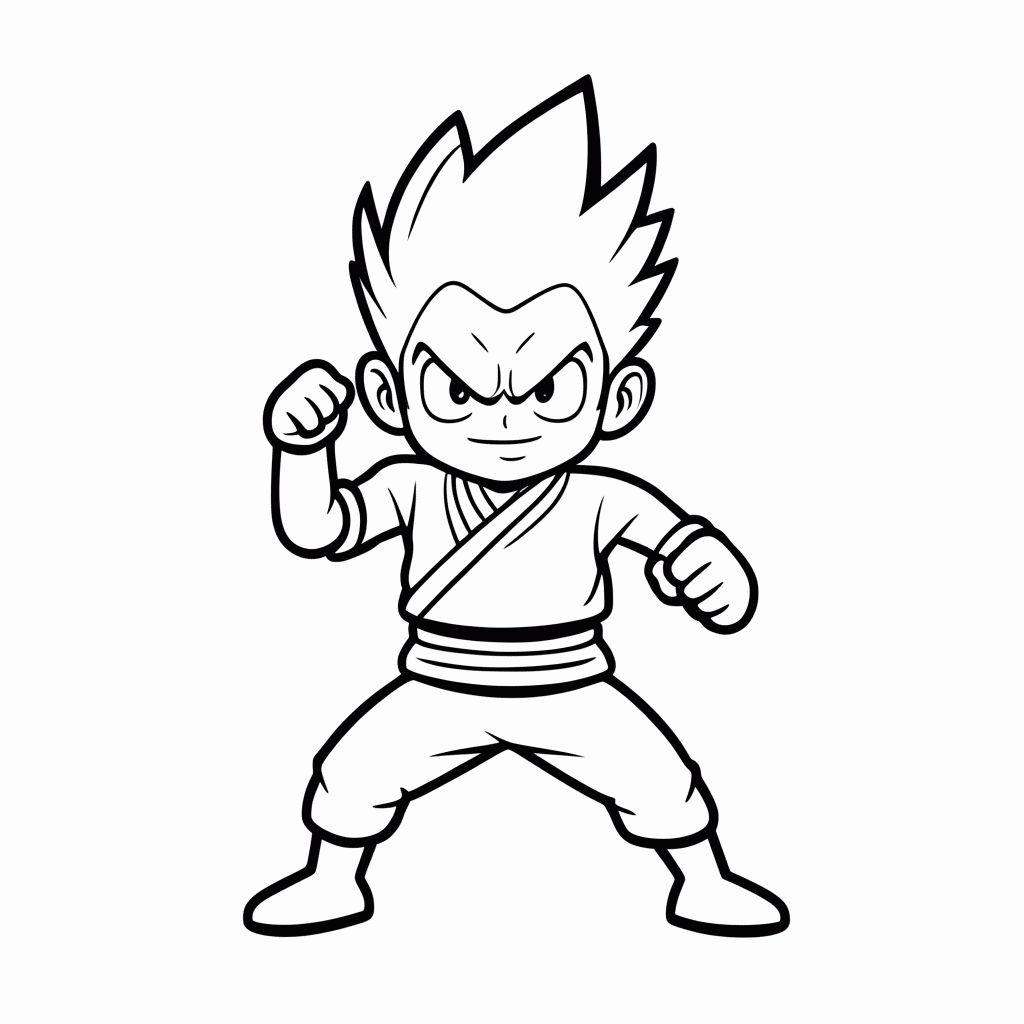 Desenho de Yamcha para colorir e imprimir grátis em folha A4