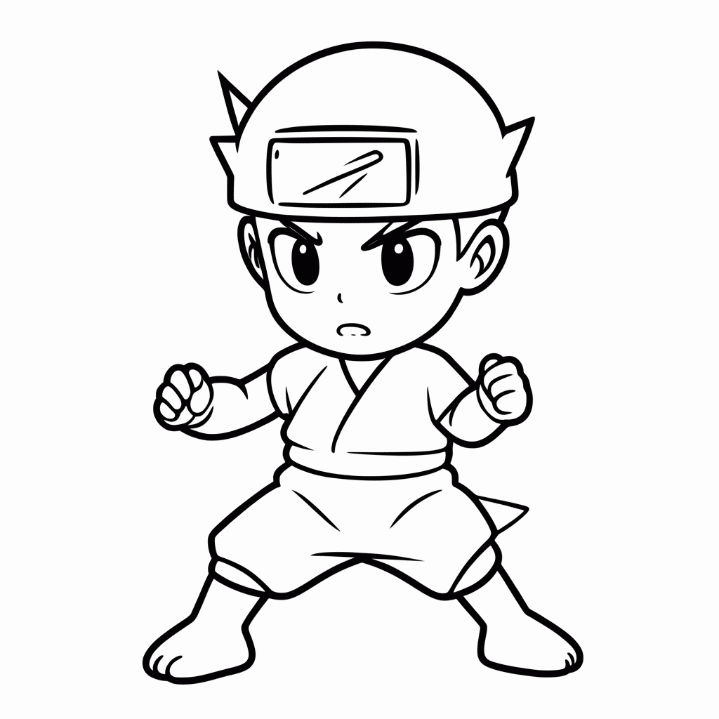 Desenho de Naruto Hokage para colorir e imprimir grátis em folha A4