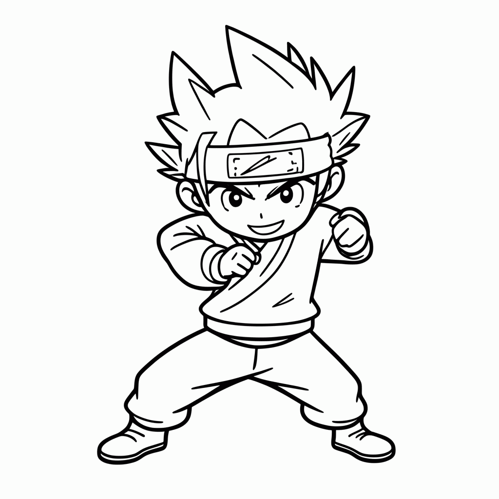 Desenho de Naruto Kurama para colorir e imprimir grátis em folha A4