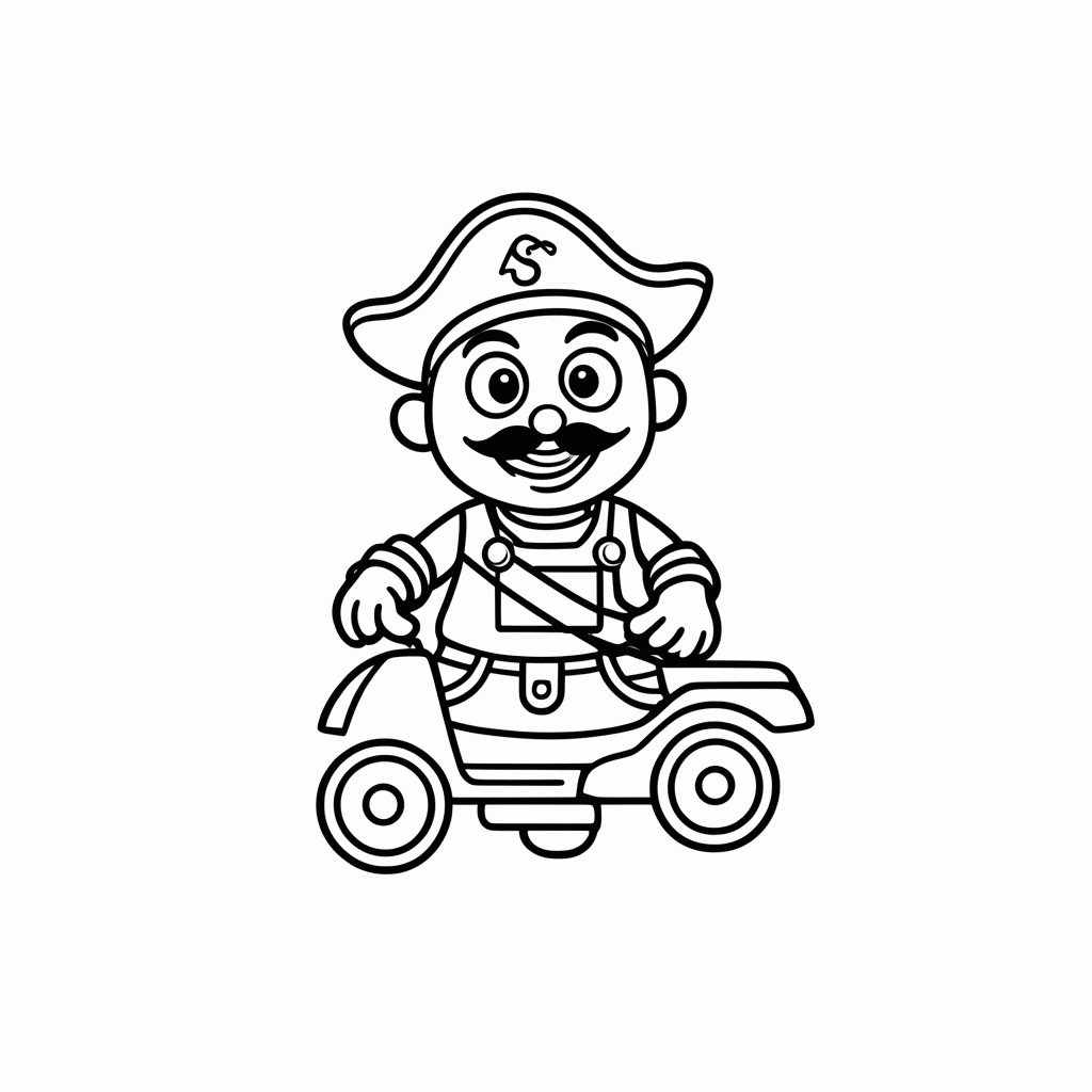 Desenho de Buggy Palhaco para colorir e imprimir grátis em folha A4