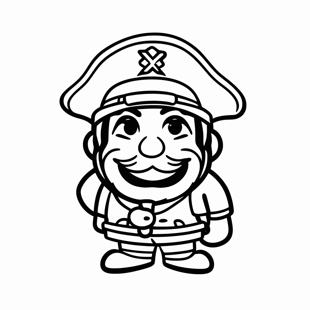 Desenho de Jinbe Timoneiro para colorir e imprimir grátis em folha A4
