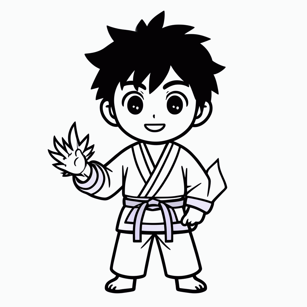 Desenho de Gohan para colorir e imprimir grátis em folha A4