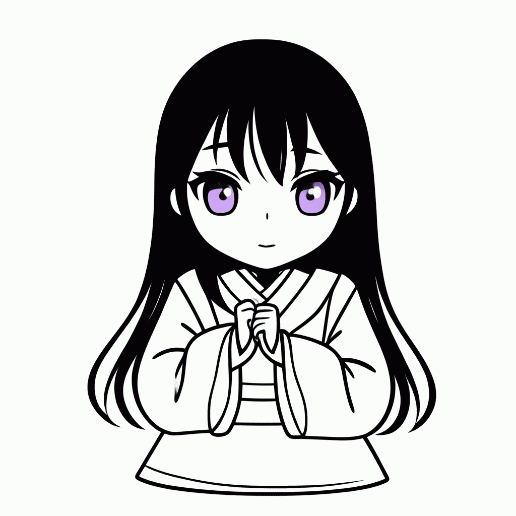 Desenho de Hinata para colorir e imprimir grátis em folha A4
