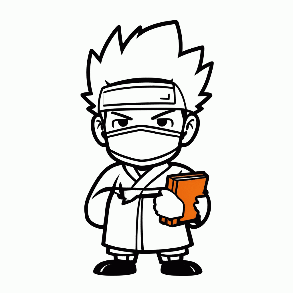 Desenho de Kakashi para colorir e imprimir grátis em folha A4