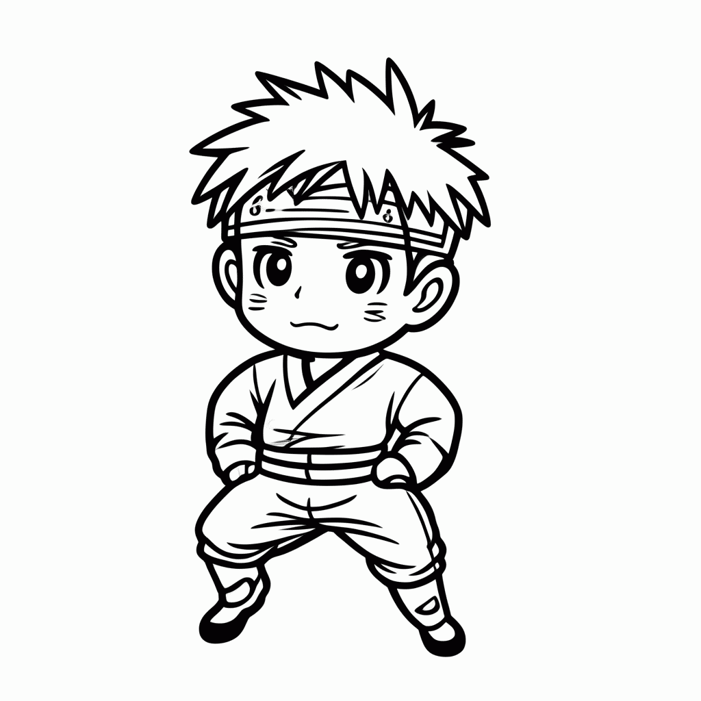 Desenho de Naruto para colorir e imprimir grátis em folha A4