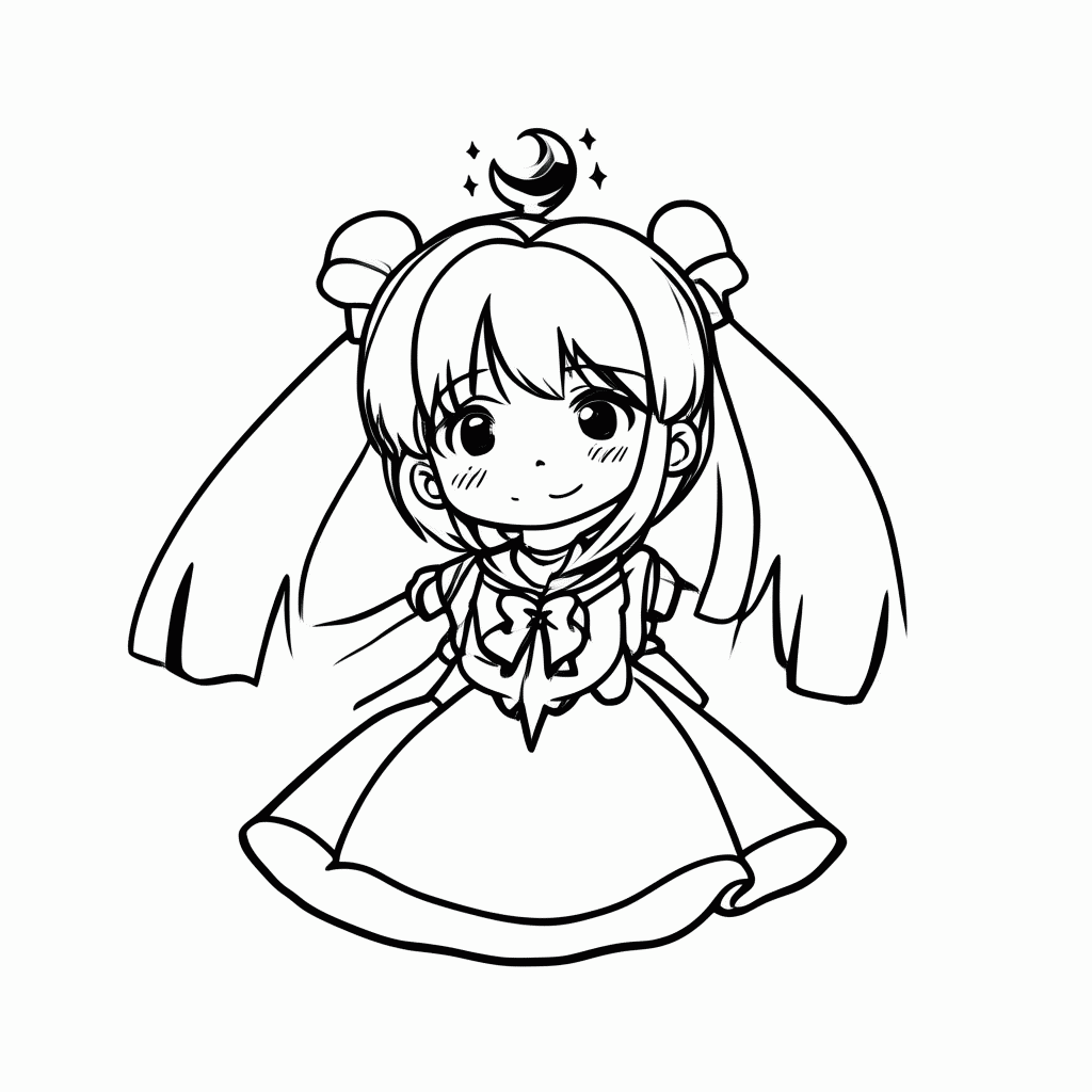 Desenho de Sailor Moon para colorir e imprimir grátis em folha A4