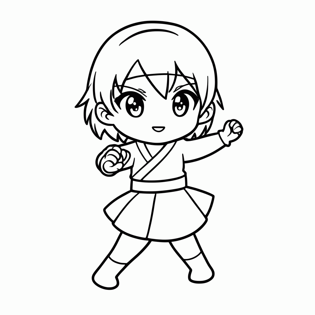 Desenho de Sakura para colorir e imprimir grátis em folha A4