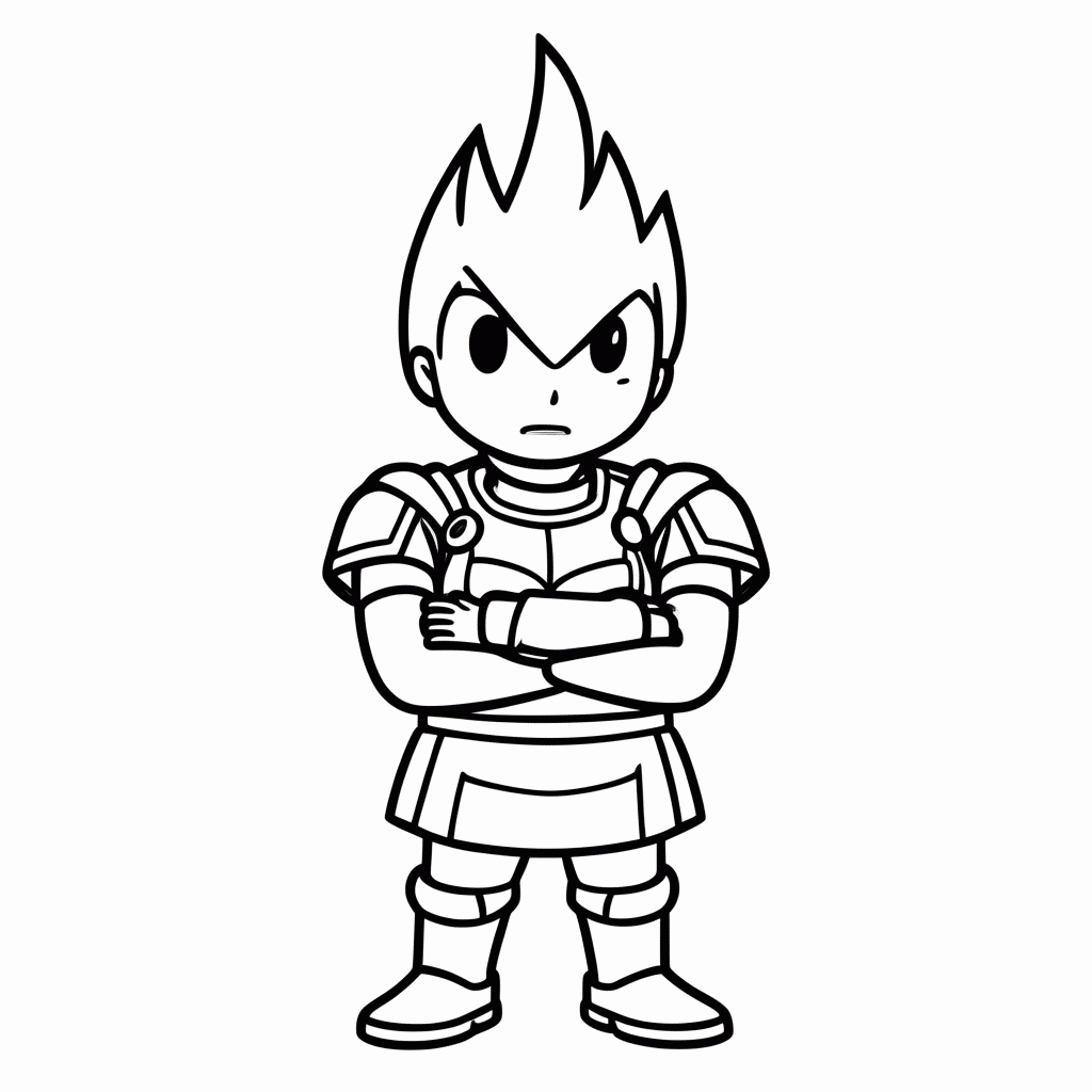 Desenho de Vegeta para colorir e imprimir grátis em folha A4