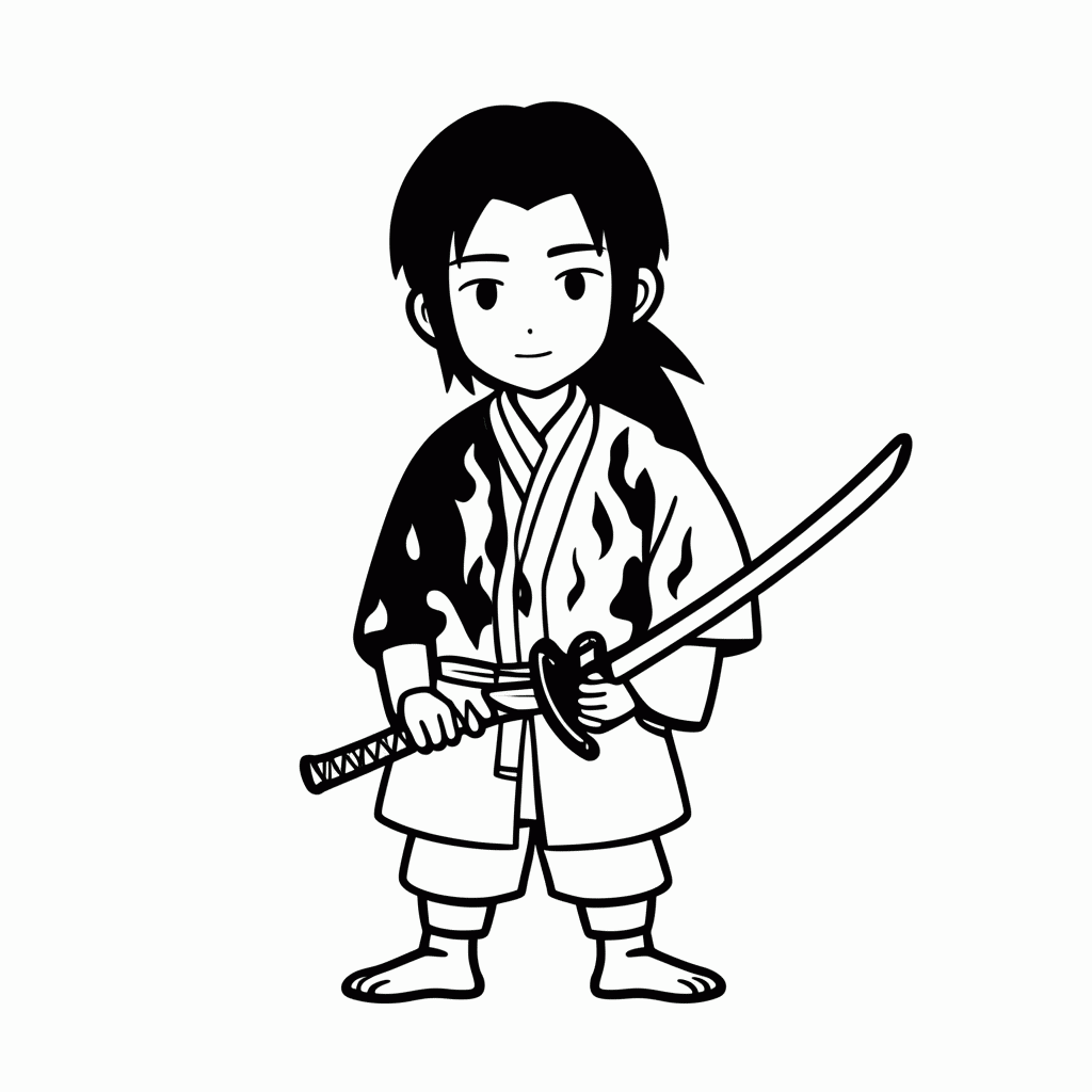 Desenho de Giyu Tomioka para colorir e imprimir grátis em folha A4