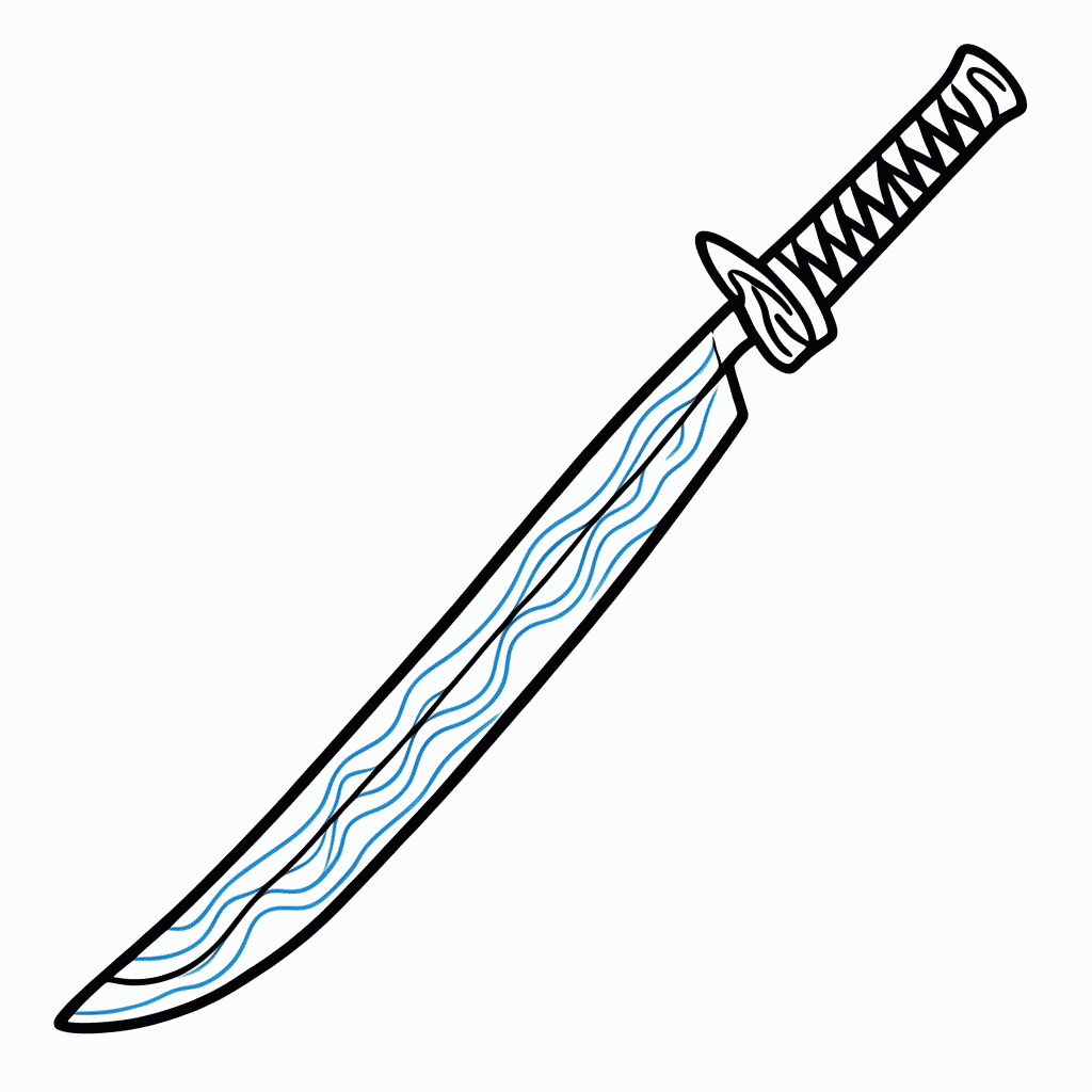 Desenho de Katana Respiracao Agua para colorir e imprimir grátis em folha A4