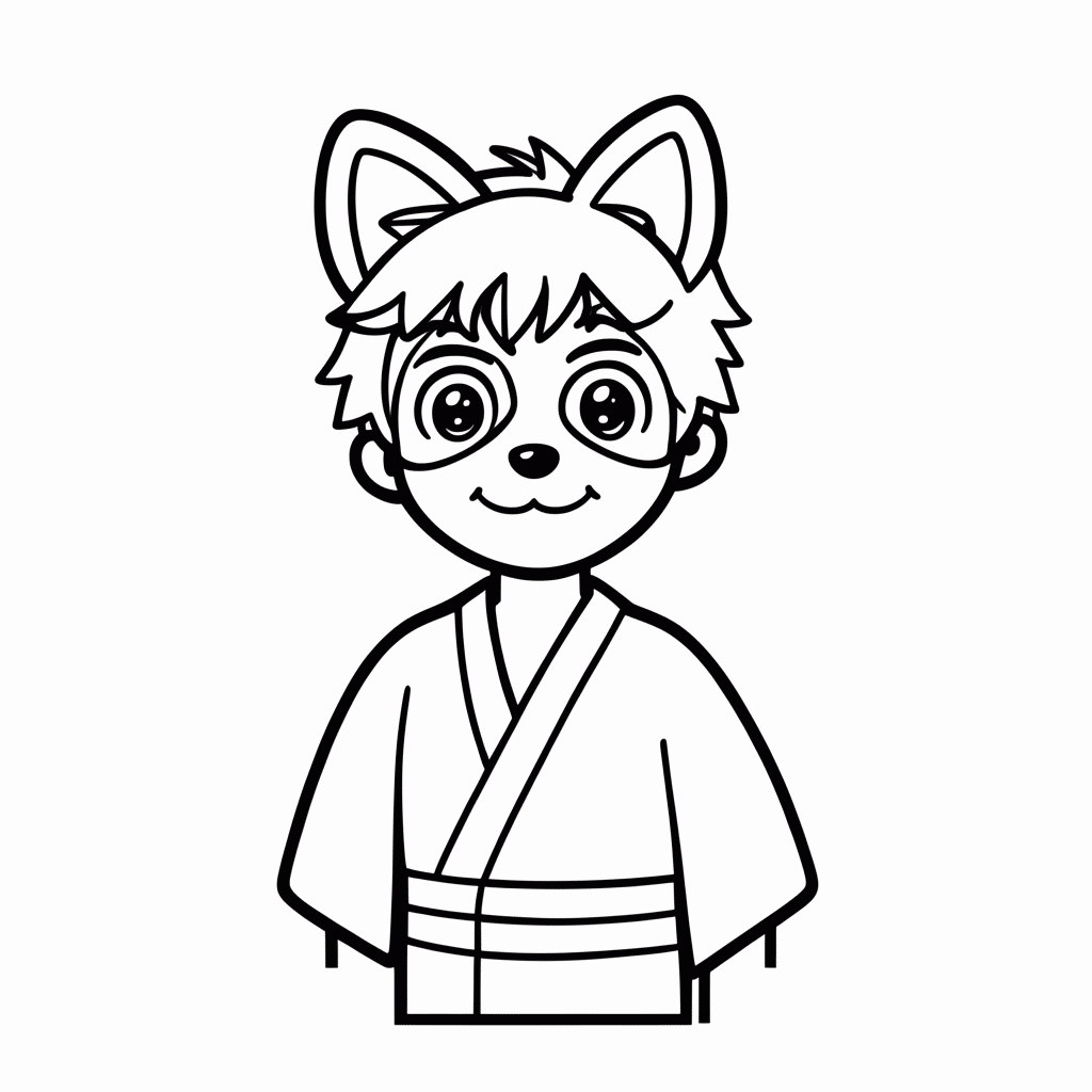 Desenho de Sabito para colorir e imprimir grátis em folha A4