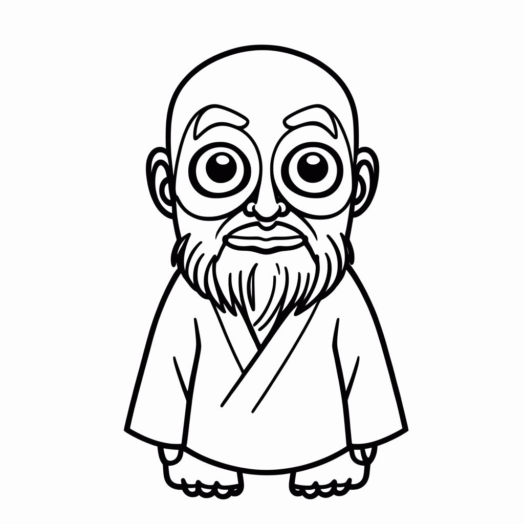 Desenho de Urokodaki Mestre para colorir e imprimir grátis em folha A4